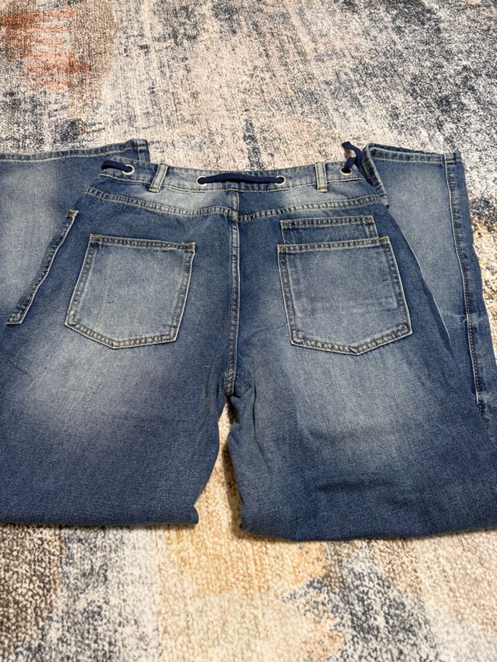 SHEIN Dark Blue Wide Leg Jeans with Front Patch Pockets - Picture 6 of 6